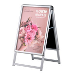 A型スタンド看板 PG-Aサイン  B2両面 シルバー レインシールド (PG-A-B2-2-S-Rain)