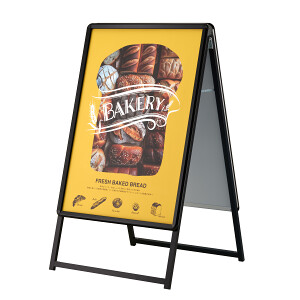 A型スタンド看板 PG-Aサイン  B1両面 ブラック バックシート入仕様 (PG-A-B1-2-K-Pack)